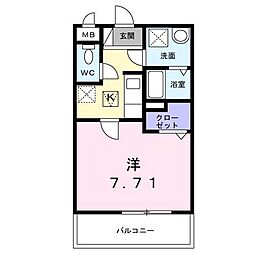 さくらテラス 1Kの間取図画像