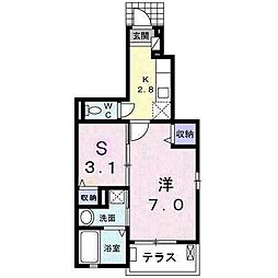 ソグナーレ 1階2Kの間取り