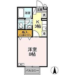 ドルフK 1Kの間取図画像