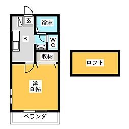 アンディ 1Kの間取図画像