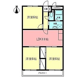 ソレイユ楠 3LDKの間取図画像
