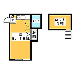 ヴィラ本厚木 ワンルームの間取図画像