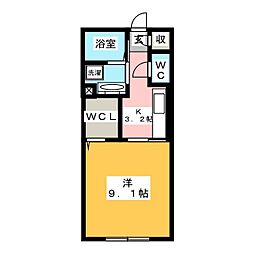 ルミエール本厚木 1Kの間取図画像