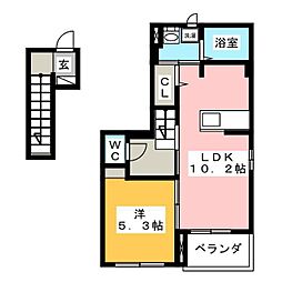 ストロベリーヒルズ 1LDKの間取図画像