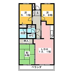 リーヴ・ドロア 3LDKの間取図画像
