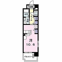 アスタルテ本厚木 ワンルームの間取図画像