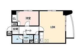 ドミール島之内 1LDKの間取図画像