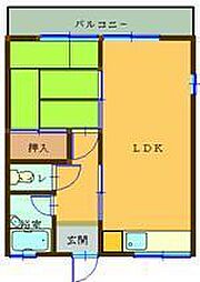 ガーデン本庄 1LDKの間取図画像