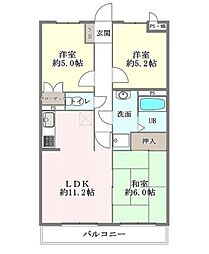 美晴マンションA 3LDKの間取図画像
