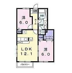 エヴァー・グリーン 2LDKの間取図画像