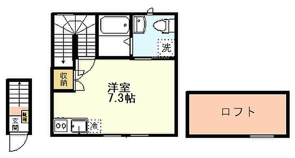 東京都立川市錦町4丁目(賃貸アパート1R・2階・23.12㎡)の写真 その2