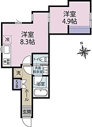 yoru 1LDKの間取図画像