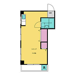 シャトレトーワ 4階ワンルームの間取り