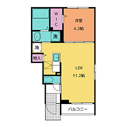 ヴィラーズ フィールド 1階1LDKの間取り