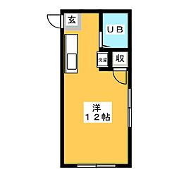 グレース 2階ワンルームの間取り