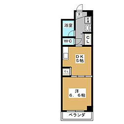 K-1 HILL 5階1DKの間取り