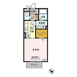 スプリング・K 1階1Kの間取り