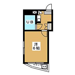 若松ビル 1Kの間取図画像