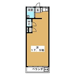小川ハイツ ワンルームの間取図画像