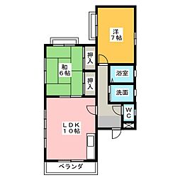 パルデンス 2LDKの間取図画像