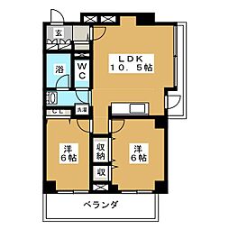 ブライトン北松戸 2LDKの間取図画像