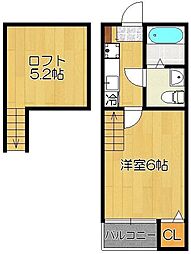 プライムメゾン 1Kの間取図画像