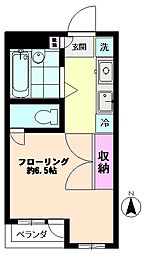 ハイツ柴田 2階ワンルームの間取り