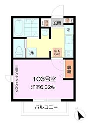 HOKU吉祥寺東町 1階1Kの間取り