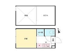 Stage本町 202 2階ワンルームの間取り