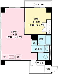 京王目黒マンション 1LDKの間取図画像