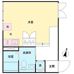 ラピス原宿2 ワンルームの間取図画像