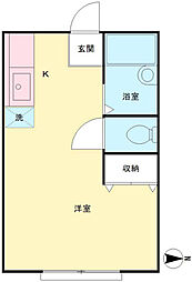 パークコート芦花 1階ワンルームの間取り