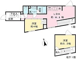 COEUR　BLANC八幡山 1階2LDKの間取り