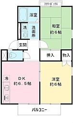 コーポミズ2 2DKの間取図画像