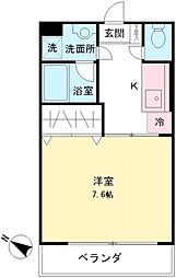 グリーンコート調布 1階1Kの間取り