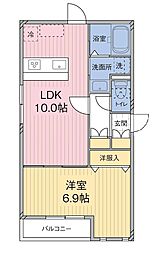 MODIER-FLAT調布国領 1LDKの間取図画像