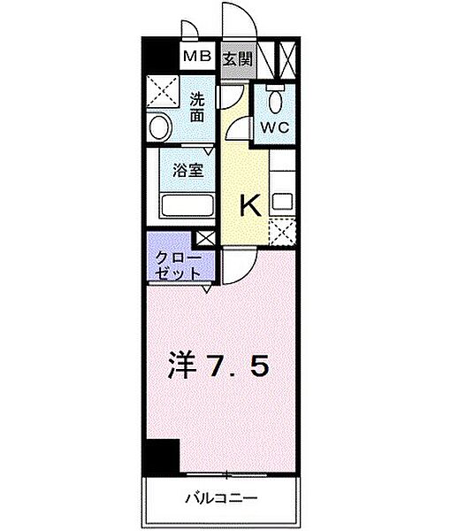 パールドゥN　府中 207｜東京都府中市緑町１丁目(賃貸マンション1K・2階・25.52㎡)の写真 その2