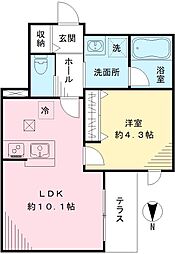 メイプルステージ府中 1LDKの間取図画像