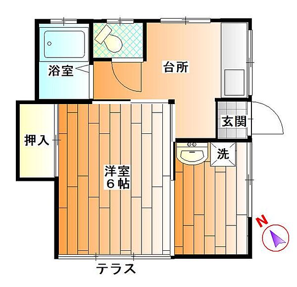 行幸ヴィラ 102｜東京都多摩市連光寺２丁目(賃貸アパート1DK・1階・27.22㎡)の写真 その2