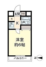 マ・メゾン 4階1Kの間取り