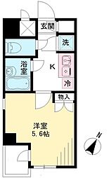 ダイヤメイト聖蹟 4階1Kの間取り