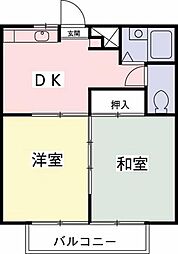 ハイムニューセラ 2DKの間取図画像
