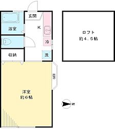 フロムココ1 ワンルームの間取図画像