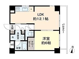 めじろ台駅前パレス 2階1LDKの間取り