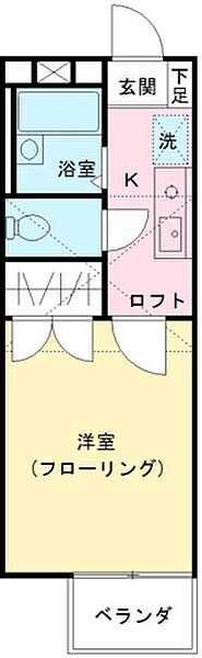 コープNK堀之内B 206｜東京都八王子市松木(賃貸アパート1K・2階・24.78㎡)の写真 その2