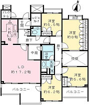 エストライフつつじヶ丘七番館 103 ｜ 東京都調布市西つつじケ丘２丁目4-1（賃貸マンション4LDK・1階・116.42㎡） その2