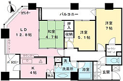 リビオ橋本タワーブロードビーンズ 18階3LDKの間取り