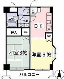 メゾンド・エトワール 2DKの間取図画像