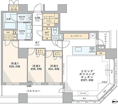 間取り パークタワーグランスカイ 42階/4212