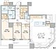 間取り：専有面積108.55m2・3LDK+WIC・SIC・納戸の間取りの角部屋です。ジャグジー付スカイテラスやジム、サロンなどホテルライクな共用空間が生活を豊かに彩ります。